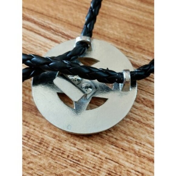 Vintage Texas Crown Club Circle Star Silver Tone Bolo Tie Whiskey - Picture 6 of 7